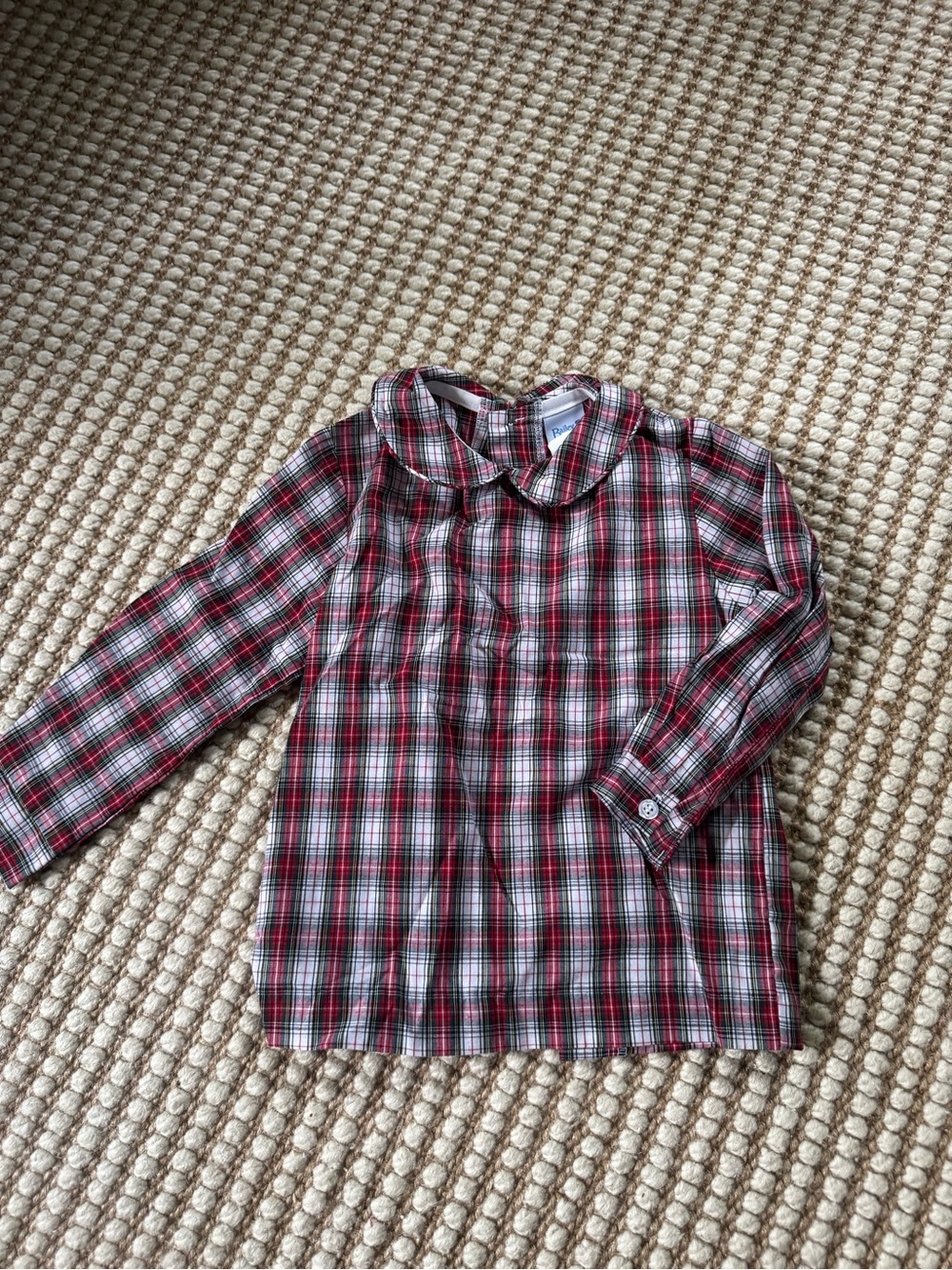 The Bailey Boys Plaid Peter Pan Collar Holiday Top - Red & Green